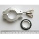Lot of 4 NW/KF-25 Clamps with centering O-rings Vacuum