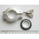 Lot of 4 NW/KF-25 Clamps with centering O-rings Vacuum Lot of 4 NW/KF-25 Clamps with centering O-rings Vacuum